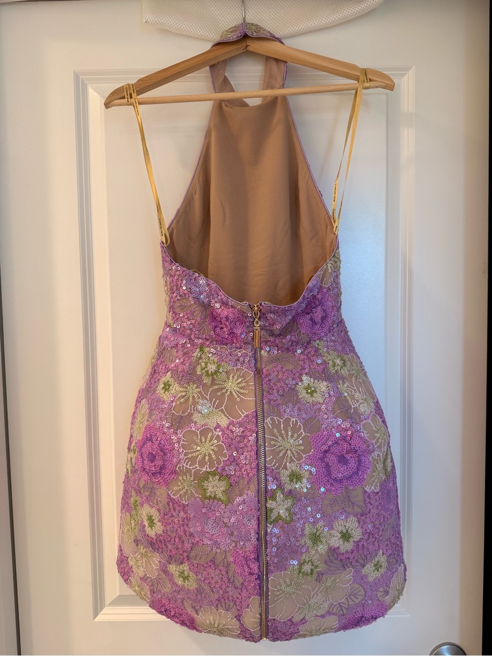 NWOT BRONX AND BANCO Deirdre Lilac Multi Lavender Floral Halter Mini Dress - Picture 9 of 13